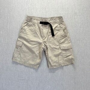 Eddie Bauer Cargo Shorts Men's Medium Khaki‎ Belted Outdoor Casual Nylon Outdoor